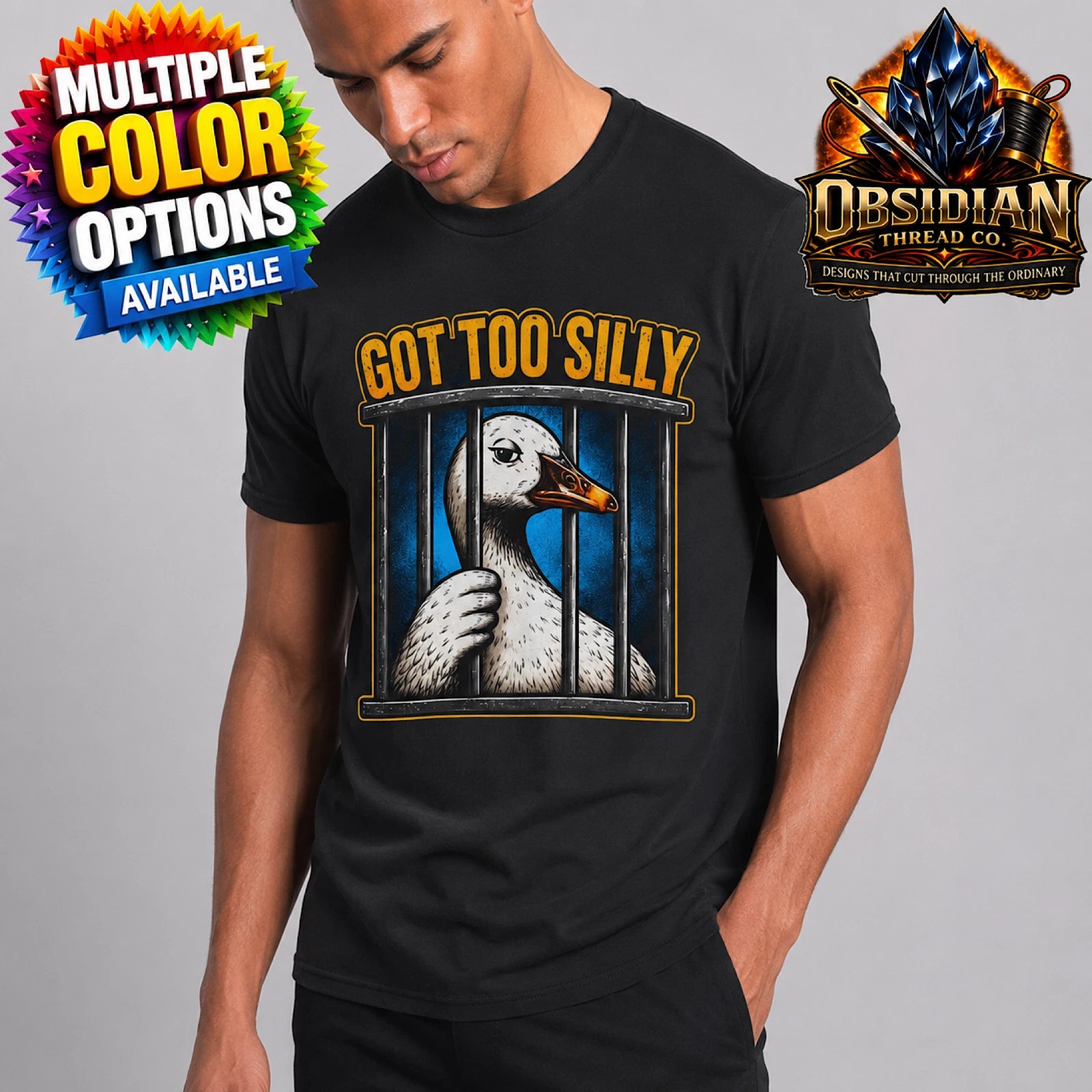 Got Too Silly Goose On The Loose Funny Goose Meme Unisex Graphic T-Shirt