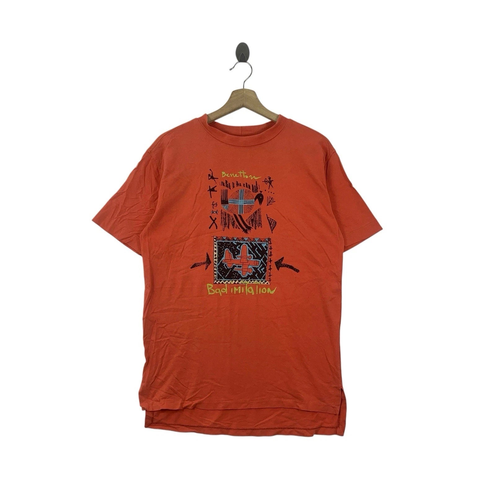 Vintage 90s UNITED COLORS BENETTON Pop Art Tee Shirt Artwork The