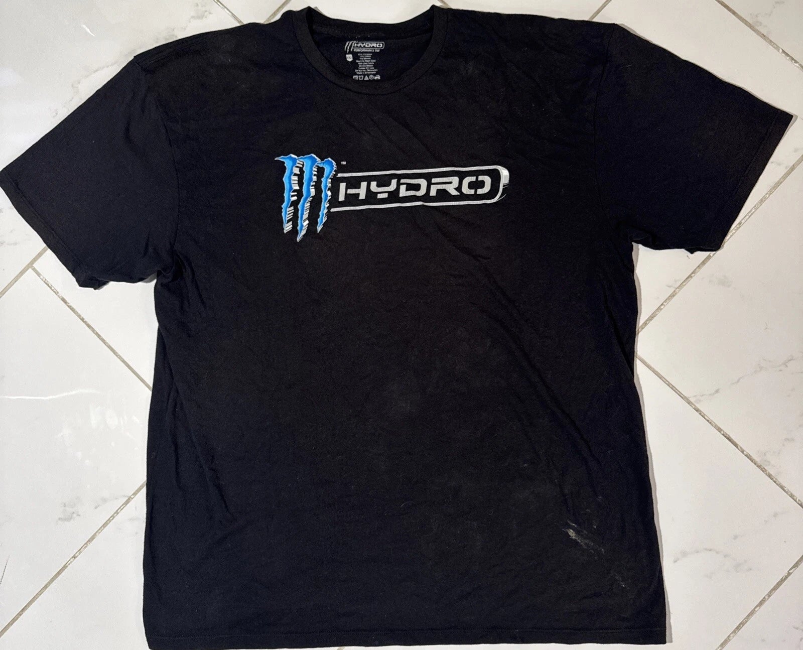 Monster Energy Hydro Super Sport Black T-Shirt 2XL Cyber Goth Grunge Emo Punk