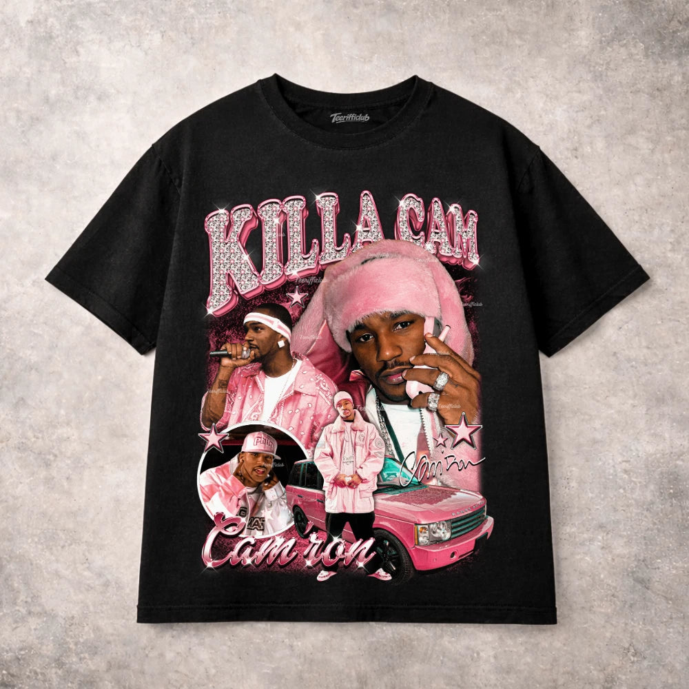 Camron Killa Cam Pink Graphic T-Shirt Harlem Rap Music Hip Hop Y2K Tee Rap Merch