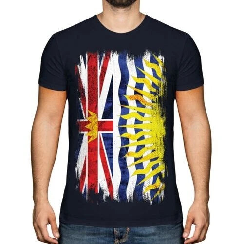 BRITISH COLUMBIA GRUNGE FLAG MENS T-SHIRT TEE TOP BRITISH COLUMBIAN B.C. SHIRT