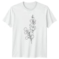 Minimalist Eucalyptus Branch Botanical Line Womens T-Shirt Line Art Nature