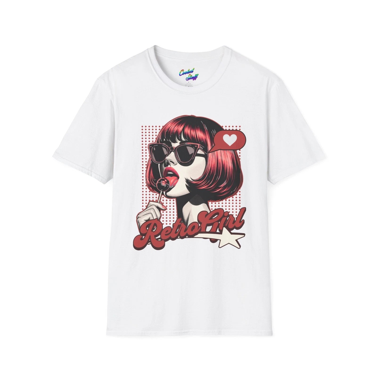 Retro Girl T-Shirt | Pinup Pop Art, Sunglasses Lollipop Design
