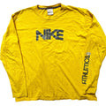 Vtg Nike Athletics LS T-Shirt Mens XL Silver Tag Swoosh Yellow Skate Surf Y2K