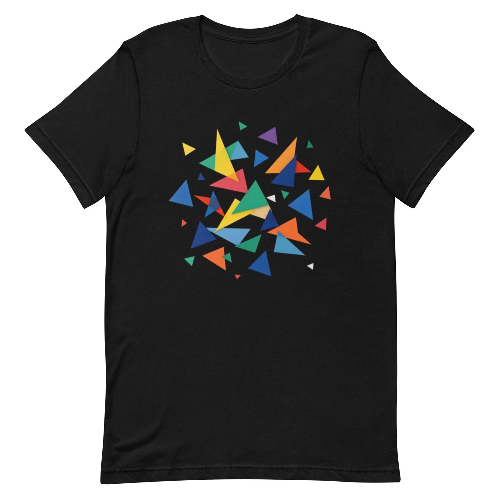 Triangle Pattern T-Shirt, Geometric Graphic Tee, Abstract Minimalist Shirt