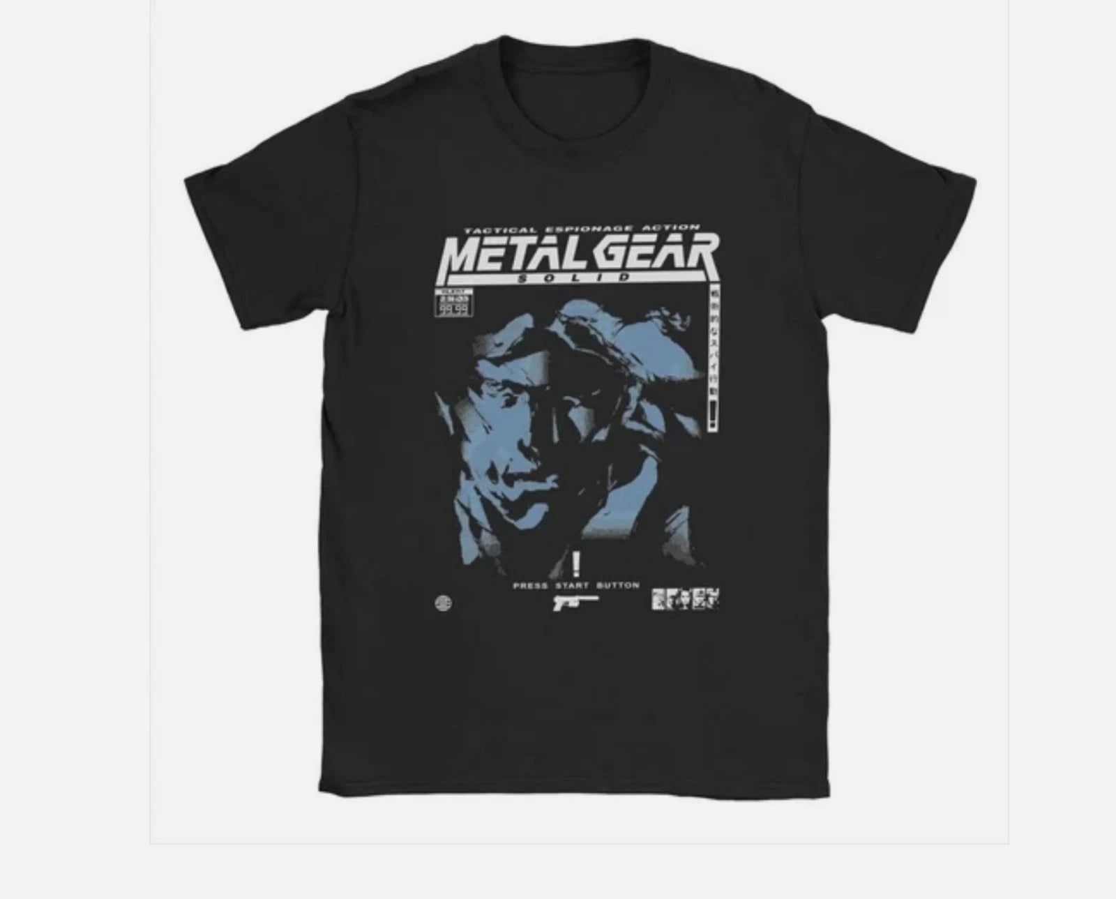 Men T-Shirts Metal Gear Solid MGS1 Snake Funny Pure Cotton Tee Short Sleeve Game