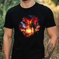 Mens Desert Sunset Motif Cotton T-Shirt Size XS to 5XL