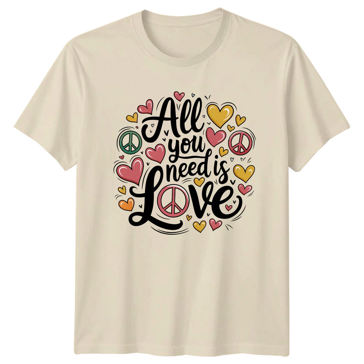 All You Need Is Love Hippie Peace Sign Heart Nature T-Shirt