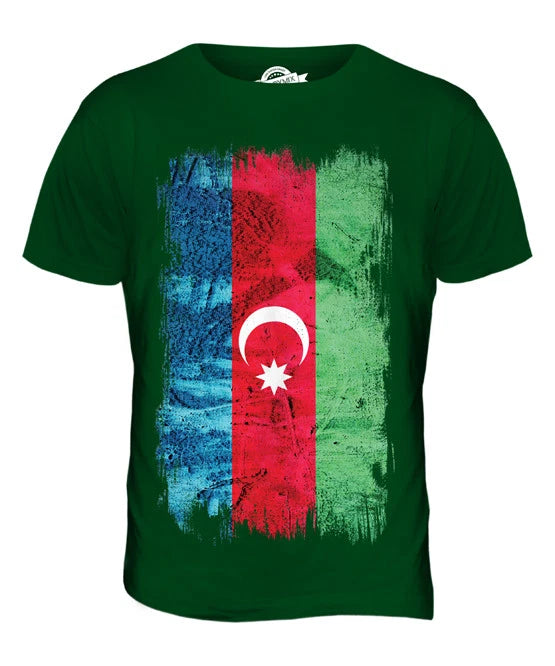 AZERBAIJAN GRUNGE FLAG MENS T SHIRT TEE SHIRT XS S M L XL 2XL 3XL 4XL 5XL