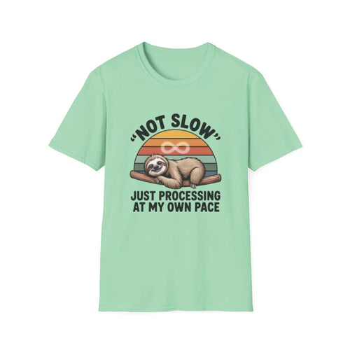 -Not Slow Sloth T-Shirt | Retro Rainbow Sloth, Funny Lazy Quote