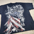 Y2K Tapout Shirt Men XXL Vintage MMA Fighting Double Sided Big Logo USA Flag
