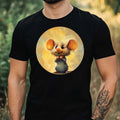 Mens Funny Mouse Print Cotton T-Shirt Size XS to 5XL