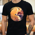 Mens Fox Print Cotton T Shirt Size XS to 5XL