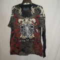 Xzavier Patron Saint Long Sleeves Shirt Men L Black Red Graphic Gothic Biker(EB)