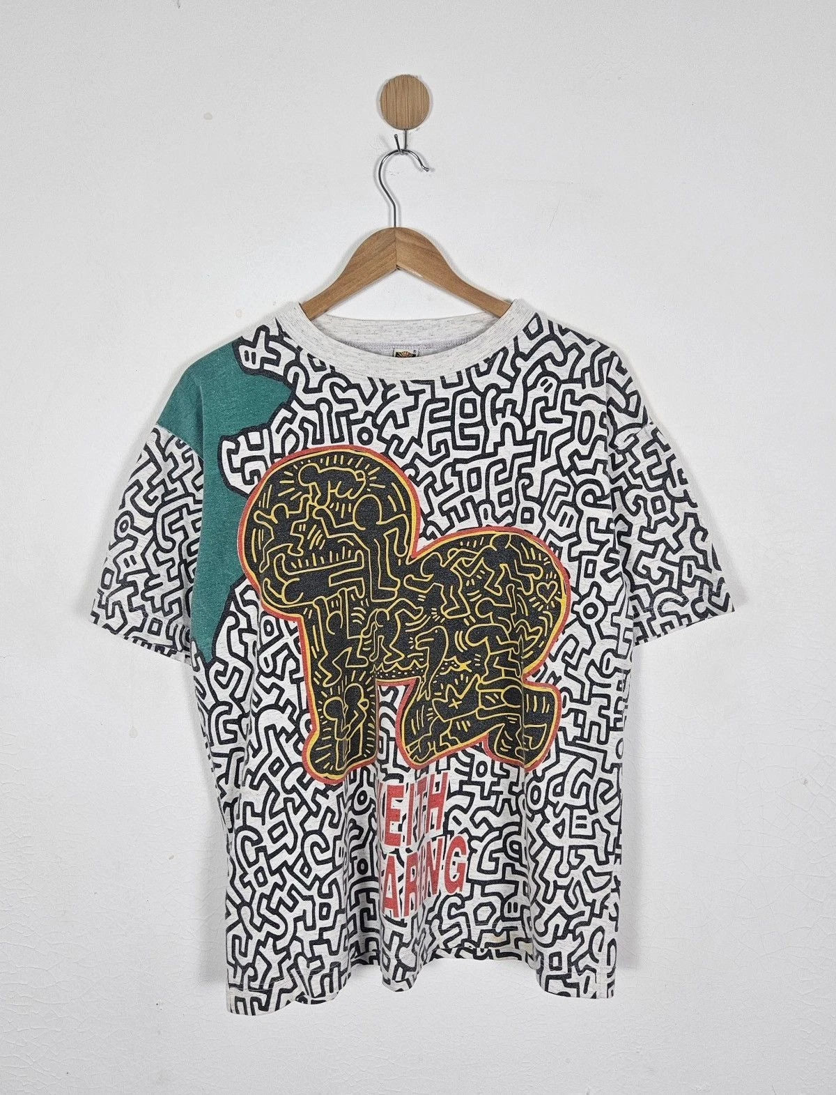Vintage Keith Haring 90s pop art fullprint tee shirt