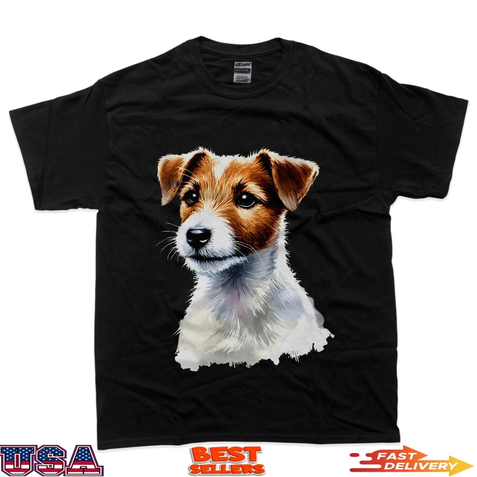 Jack Russell Terrier Dog Portrait Design T-Shirt