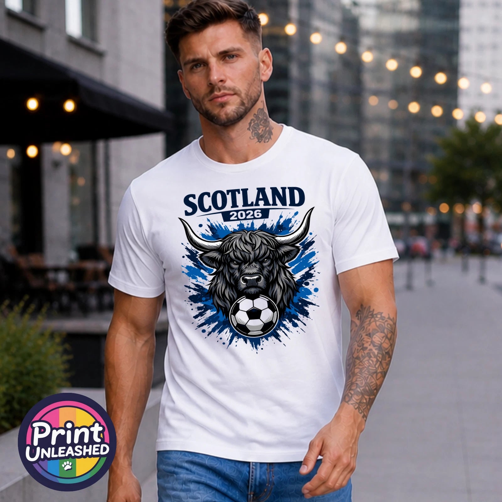 Scotland 2026 Tee World Cup Highland Cow T-Shirt Unisex Football Fan Top S-2XL
