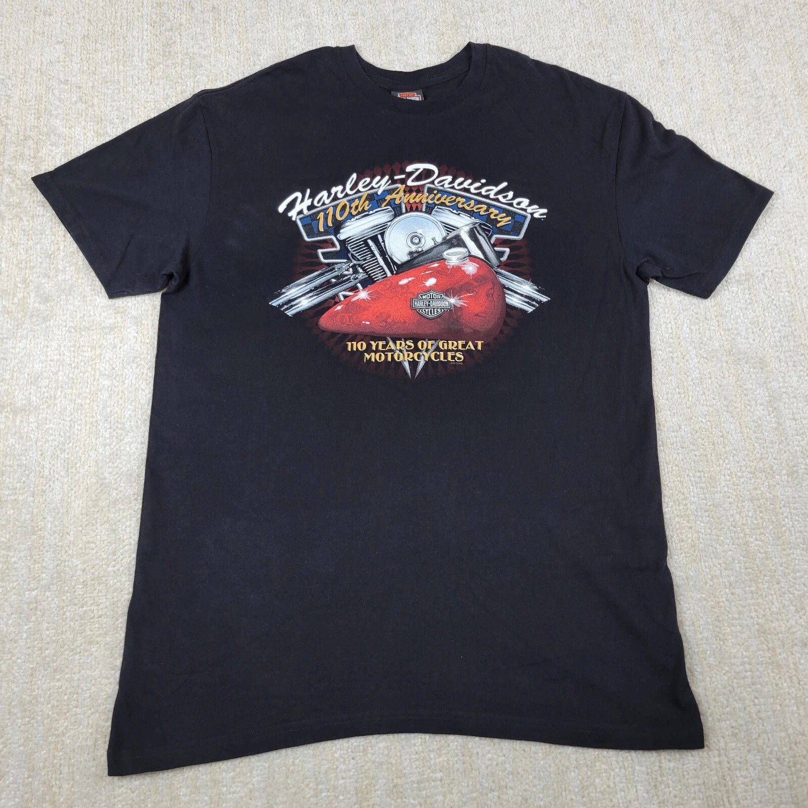 Harley Davidson VF Imagewear T Shirt XL Black 2013 MotorCycle Engine Reno Nevada