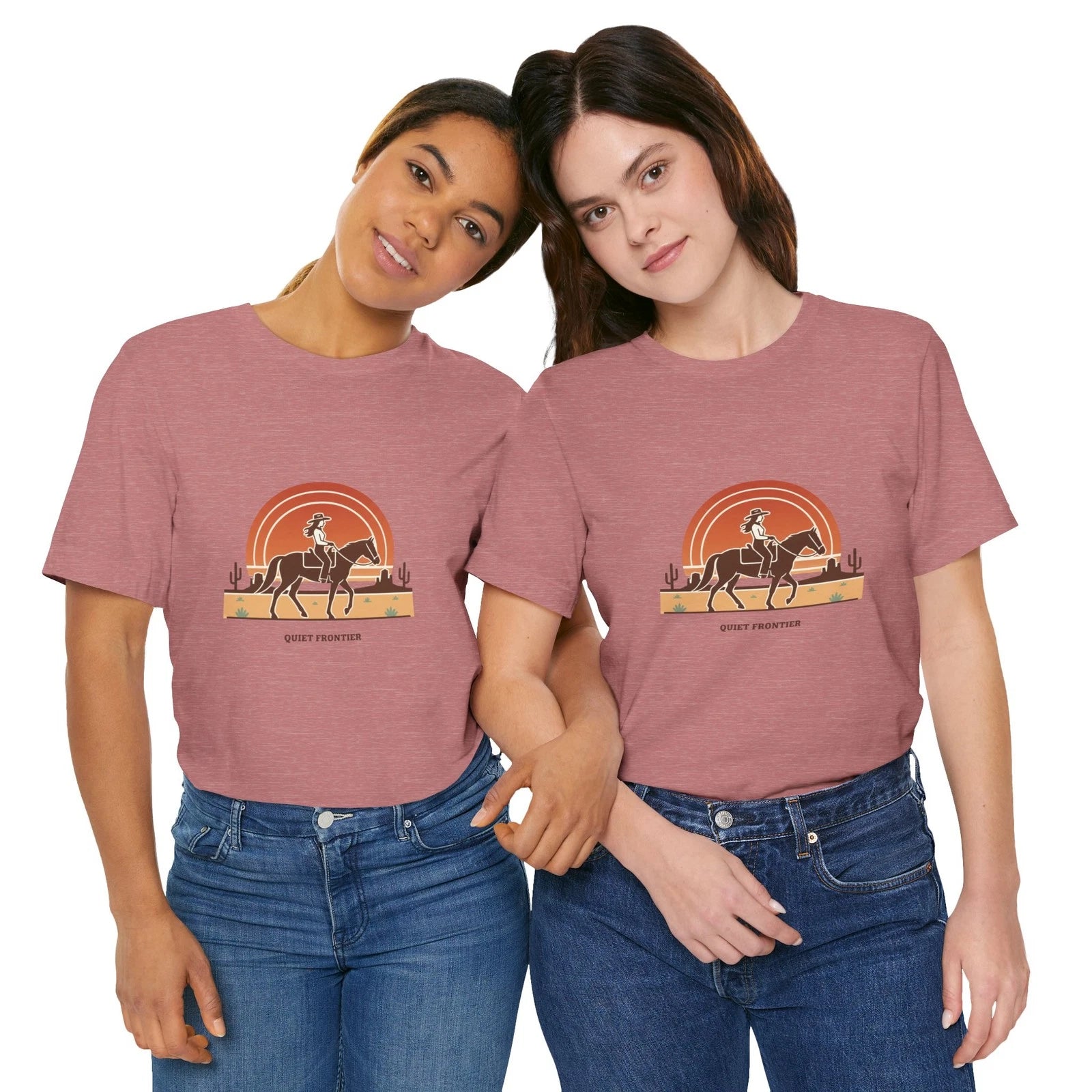 Desert Sunset Cowboy Graphic Tee | western minimalist, rustic modern