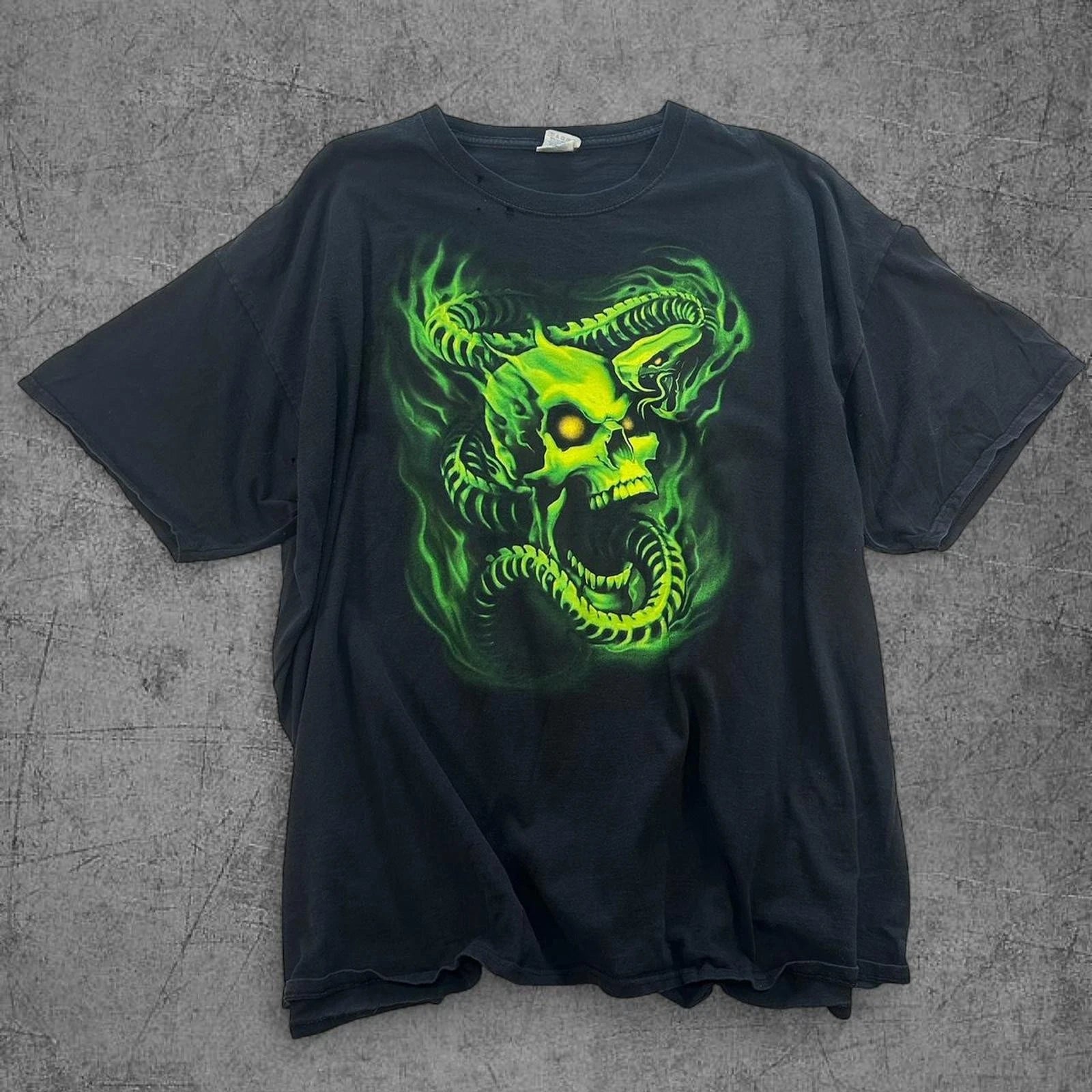 Y2K Green Snake Skull Tee