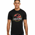 Jurassic Park Mens T-shirt Distressed Logo Black S-XXL Official