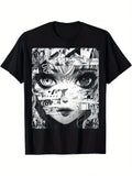Anime Graphic T-Shirt for Women - Kawaii Harajuku Streetwear, 80s/90s Style, Bla
