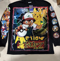 Pokemon Satoshi & Pikachu Vintage Mexican Peyote Inspired Boot Tshirt