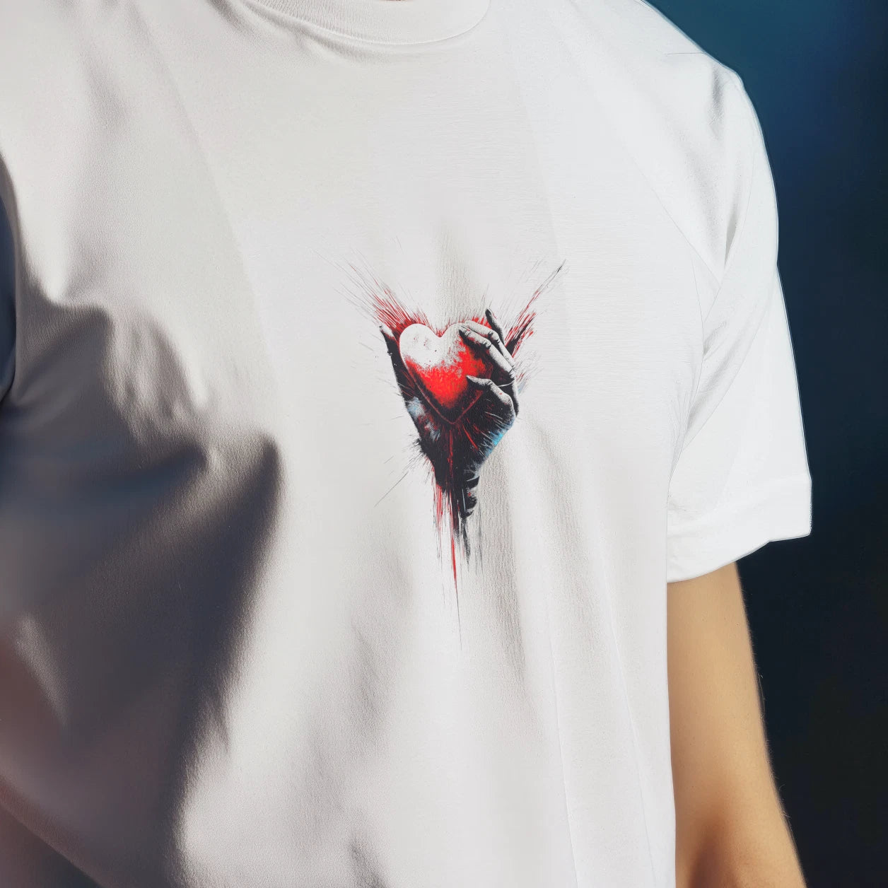 Dead Heart Unisex Tee, Red Paint Strokes Streetwear Shirt