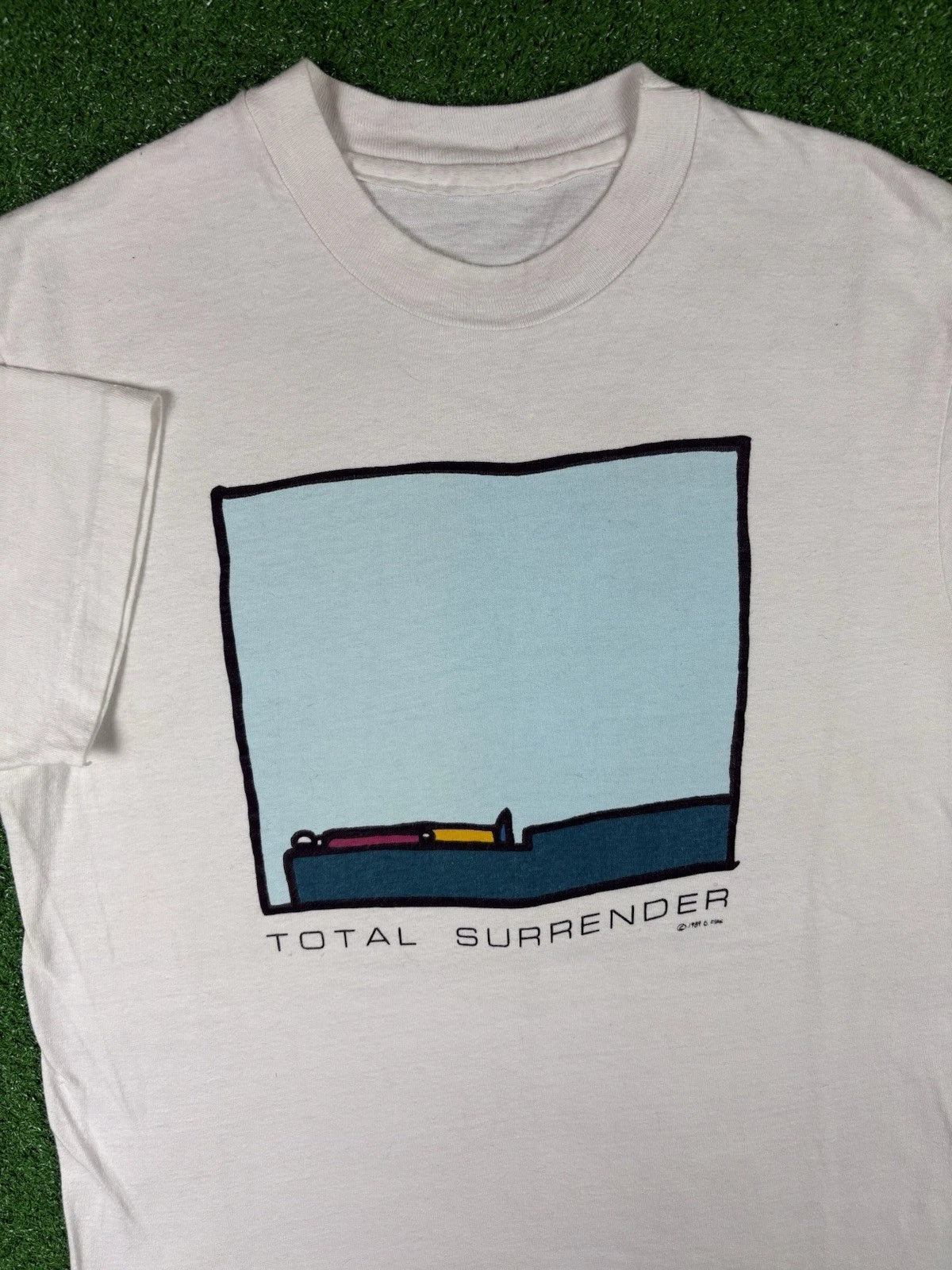 Vintage 80s Total Surrender Dark Humor Medium Art Funny Minimalist Shirt USA