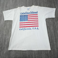Catalina Island T Shirt Men Vintage Made In USA West Trend White Flag Cali XL