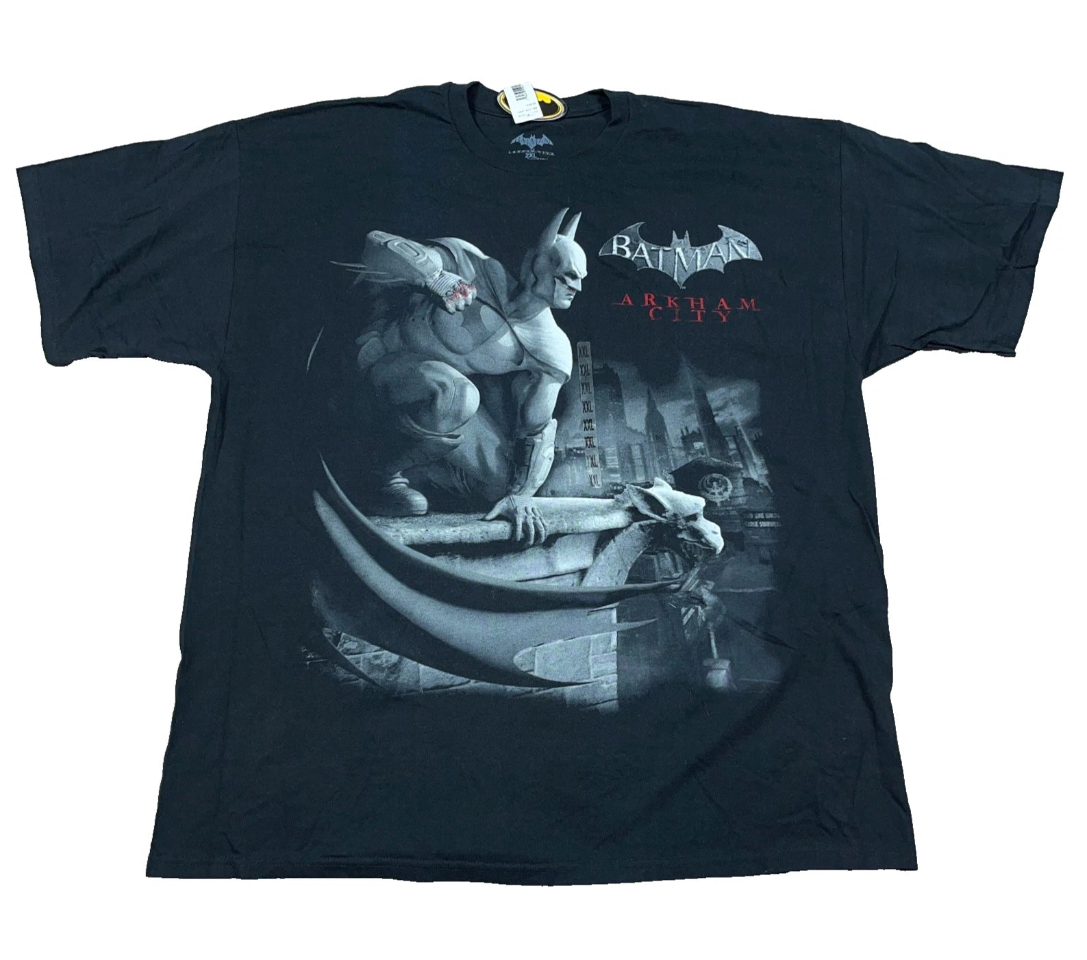 Vintage Batman Arkham City Shirt Men XXL 2XL Black Tee Game Promo PS3 Xbox Y2K