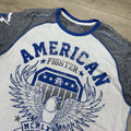 American Fighter Grey Blue Men’s S/S T Shirt Sz XXL Athletics Y2K Grunge Punk
