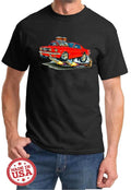 1965 1966 Ford Mustang Fastback Cartoon Color Tshirt NEW FREE SHIPPING