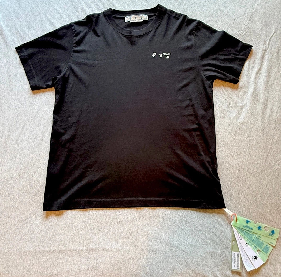 Off-White OW Logo Slim S/S Tee Black XXL NWT Authentic OMAA038S23JER0131001