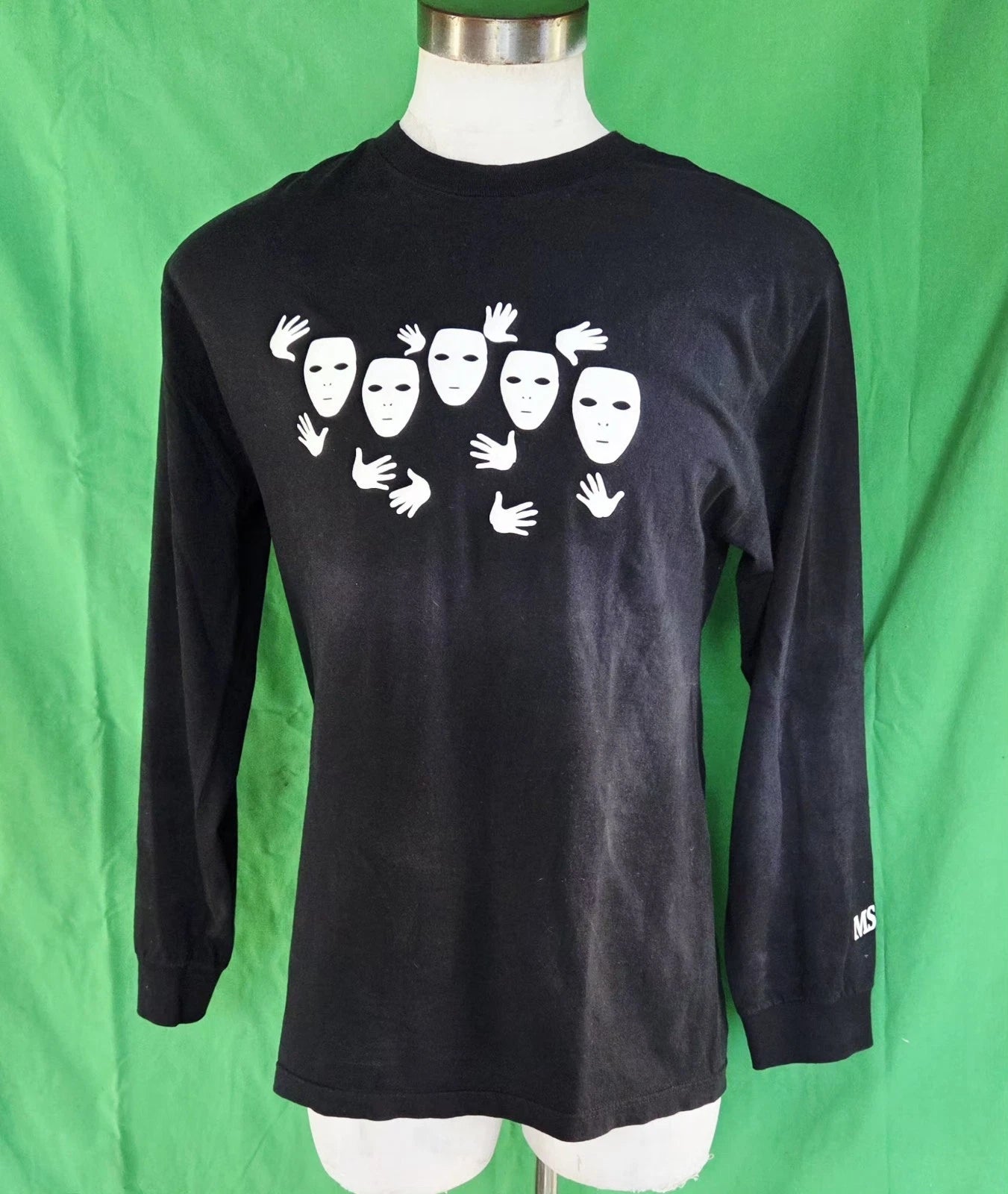 Minimalist Theatrical  Vintage Long Sleeve Black Shirt Size LARGE