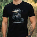 Mens Funny Black Raven Crow Motif Cotton T-Shirt Size XS to 5XL