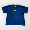 Nike Shirt Mens L Blue Cotton Center Swoosh Y2k Streetwear Vintage
