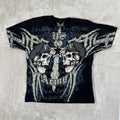 Vintage Y2K APPRIME US Army T-Shirt Mens XL Black Grunge AOP Graphic Affliction