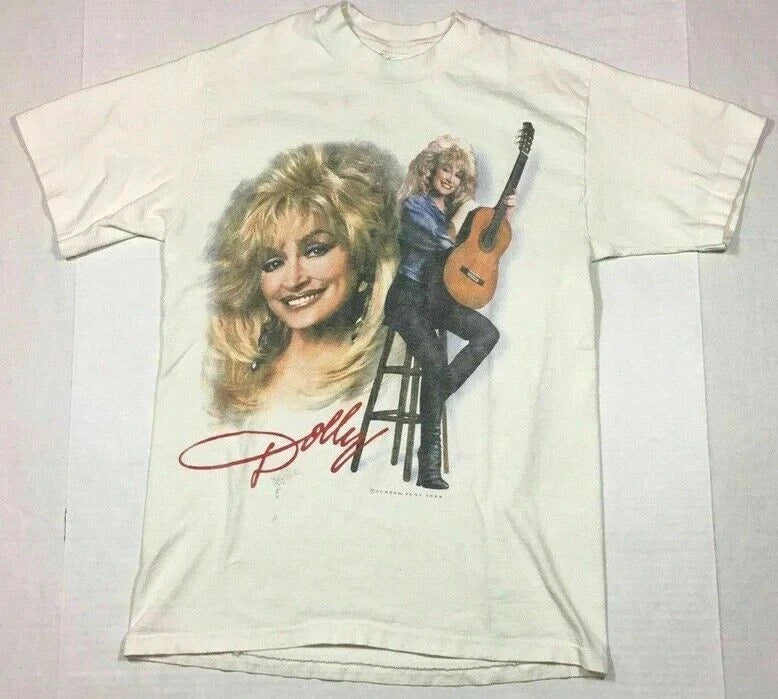 New Vintage Dolly Parton Tour Concert T-Shirt Size USA Reprint Tee S-5XL