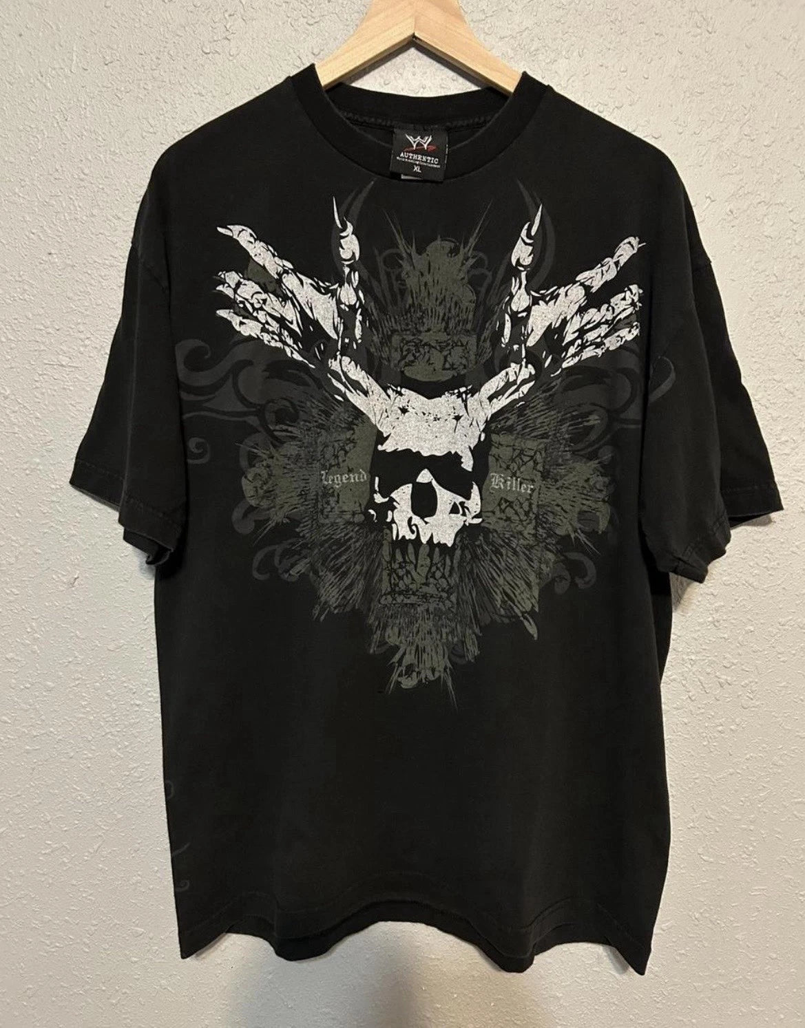 Vintage Randy Orton WWE Wrestling Skull Shirt XL Y2K