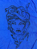 Blue Medusa Gothic Punk T-Shirt Adult Sizes Snake Head Halloween Horror