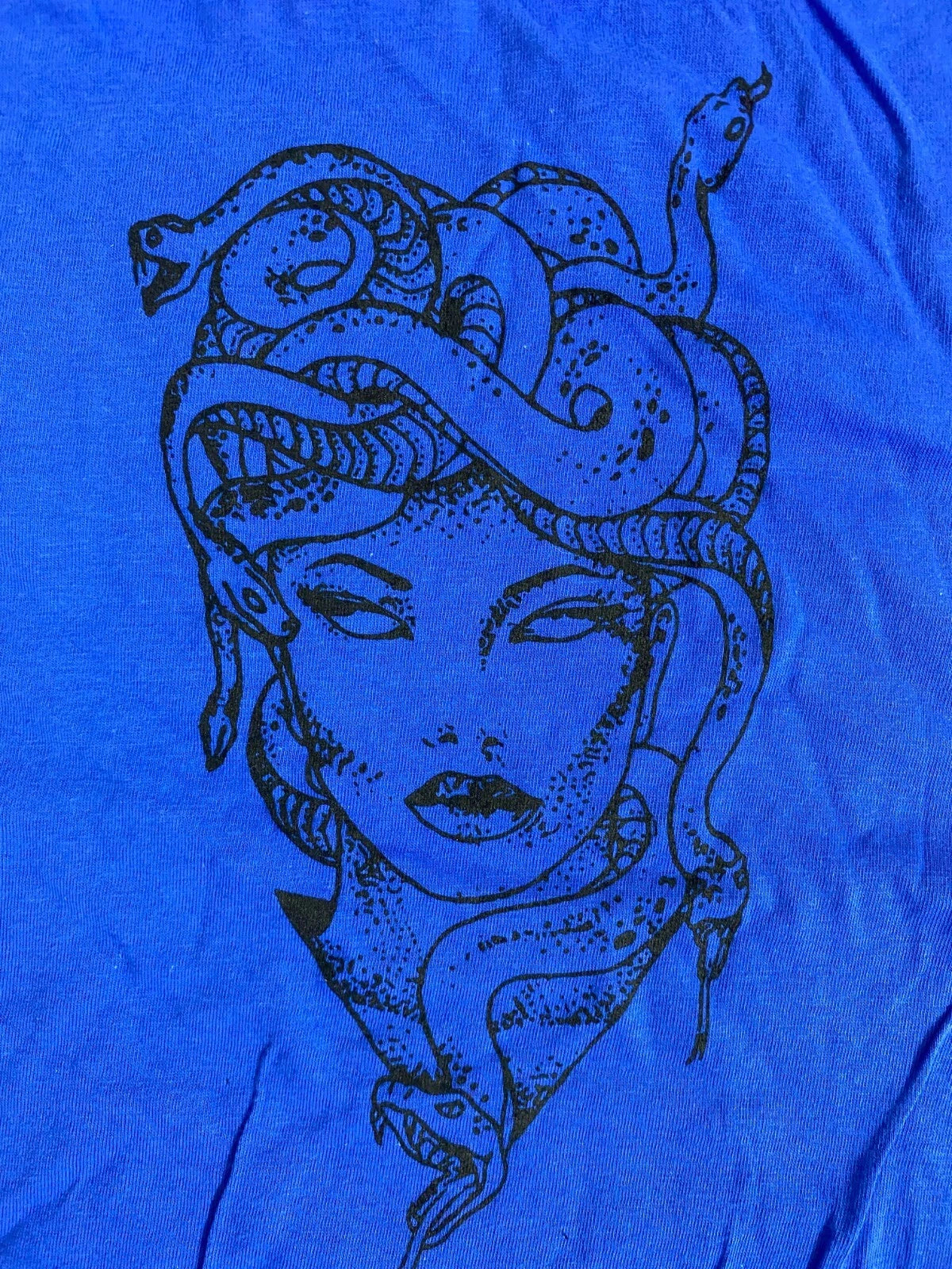 Blue Medusa Gothic Punk T-Shirt Adult Sizes Snake Head Halloween Horror