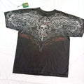 Vintage Faded Grunge Skulls Heavyweight Affliction Style T-Shirt - L