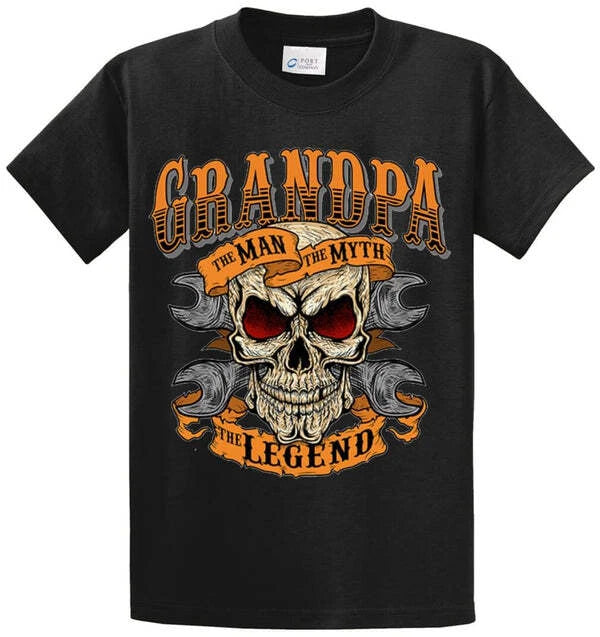 GRANDPA THE LEGEND Cotton Printed Tee Shirt Regular and Big and Tall Sizes