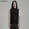 PUNK RAVE Men Steampunk Courtesan Jacquard Punk Rock Gothic Tops Tank Sleeveless