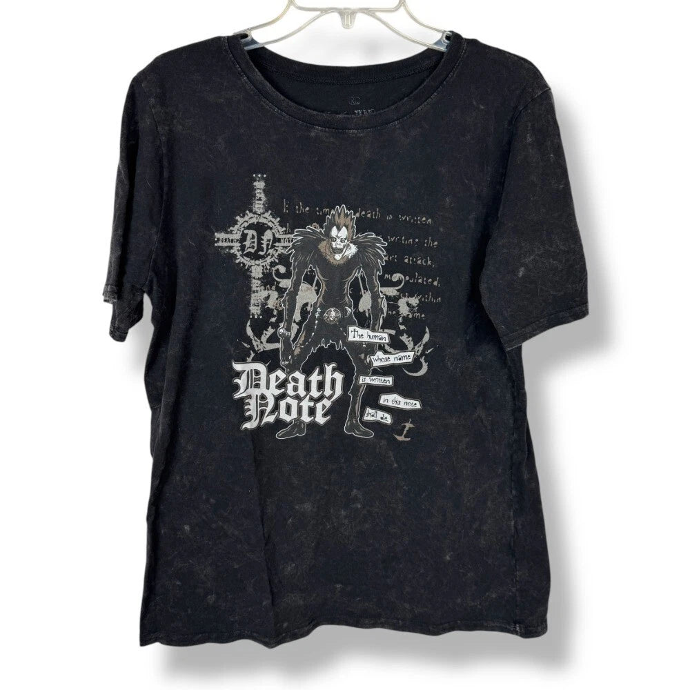Death Note Ryuk Shirt Mens Size XL Black Grunge Anime Graphic Tee Goth Punk Y2K