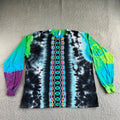 NEW Alstyle T Shirt Mens Extra Large Blue Black Tie Dye Activewear Colorful Boho