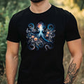Mens Watercolour Underwater Motif Cotton T-Shirt Size XS to 5XL
