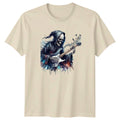 Grim Reaper Rock God T-Shirt Rock Music Skeleton Guitar Birthday Gift