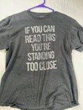Funny Dad Joke “If You Can Read This” Grey Graphic Tee Unisex Size Large